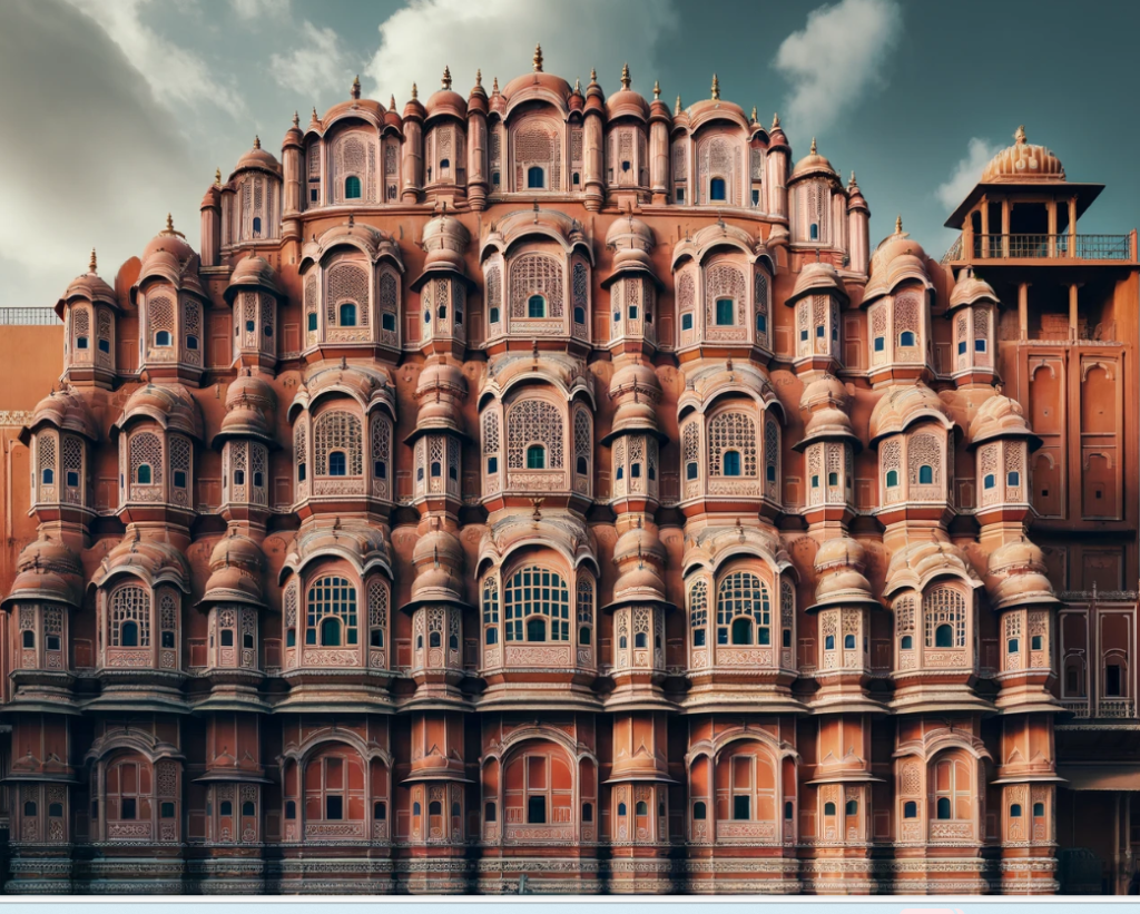 Rajasthan Essence of Royal Splendor, Iconic architectural marvel Hawa Mahal, the Palace of Winds' in Jaipur,